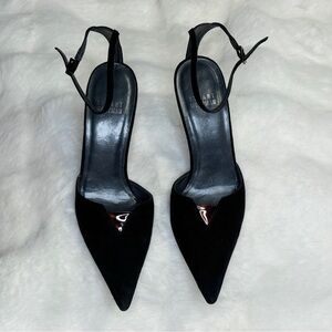Stuart Weitzman Black Heels with Tortoise Shell Detail